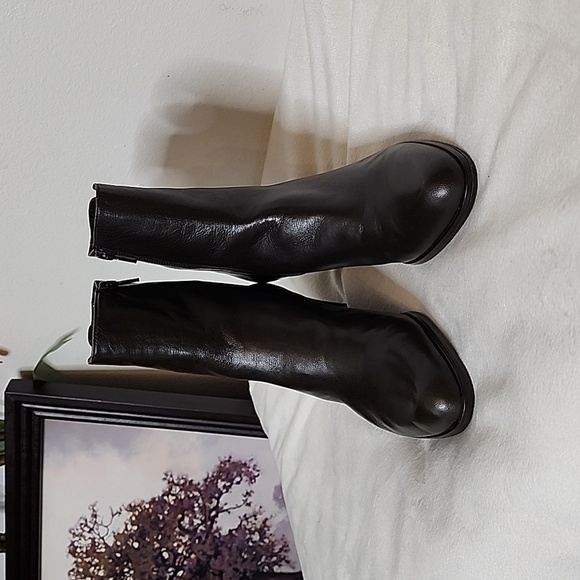 RARE Vintage Stuart Weitzman Heeled Boots Dark Brown Nappa Leather Ankle Booties - Picture 14 of 15